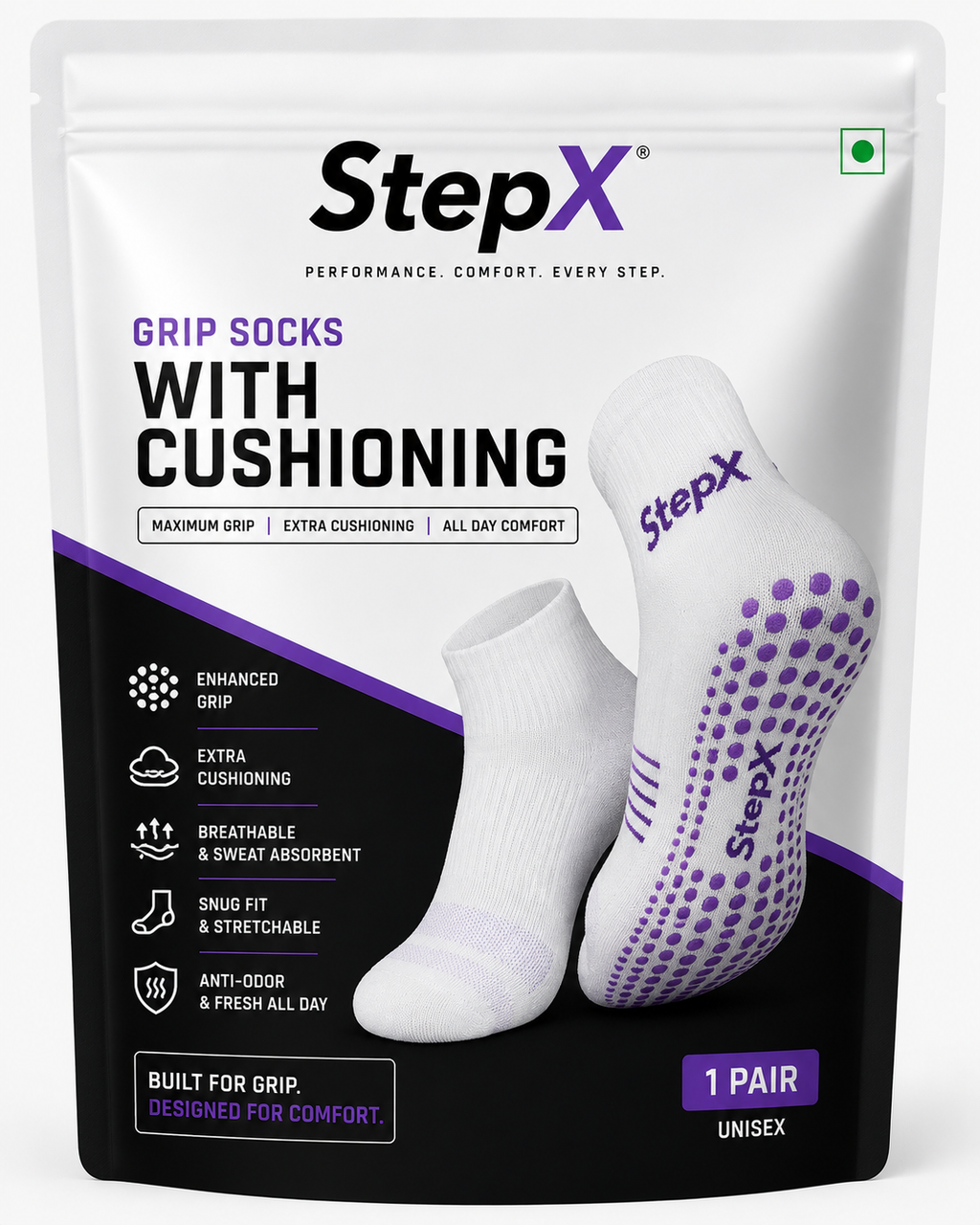 StepX Cloud Anti-Odor Grip Socks