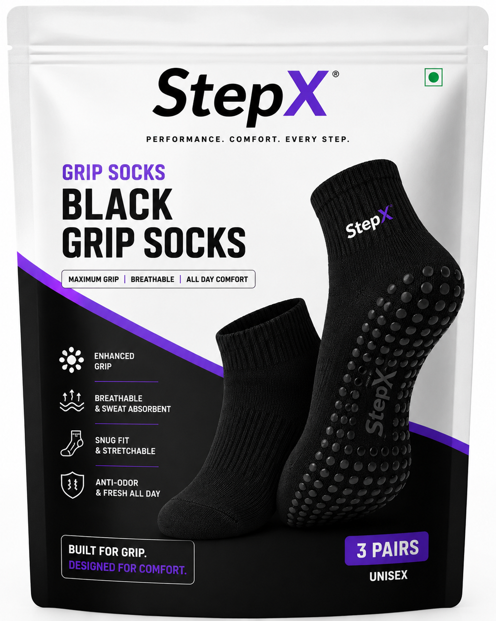 StepX Cloud Anti-Odor Grip Socks
