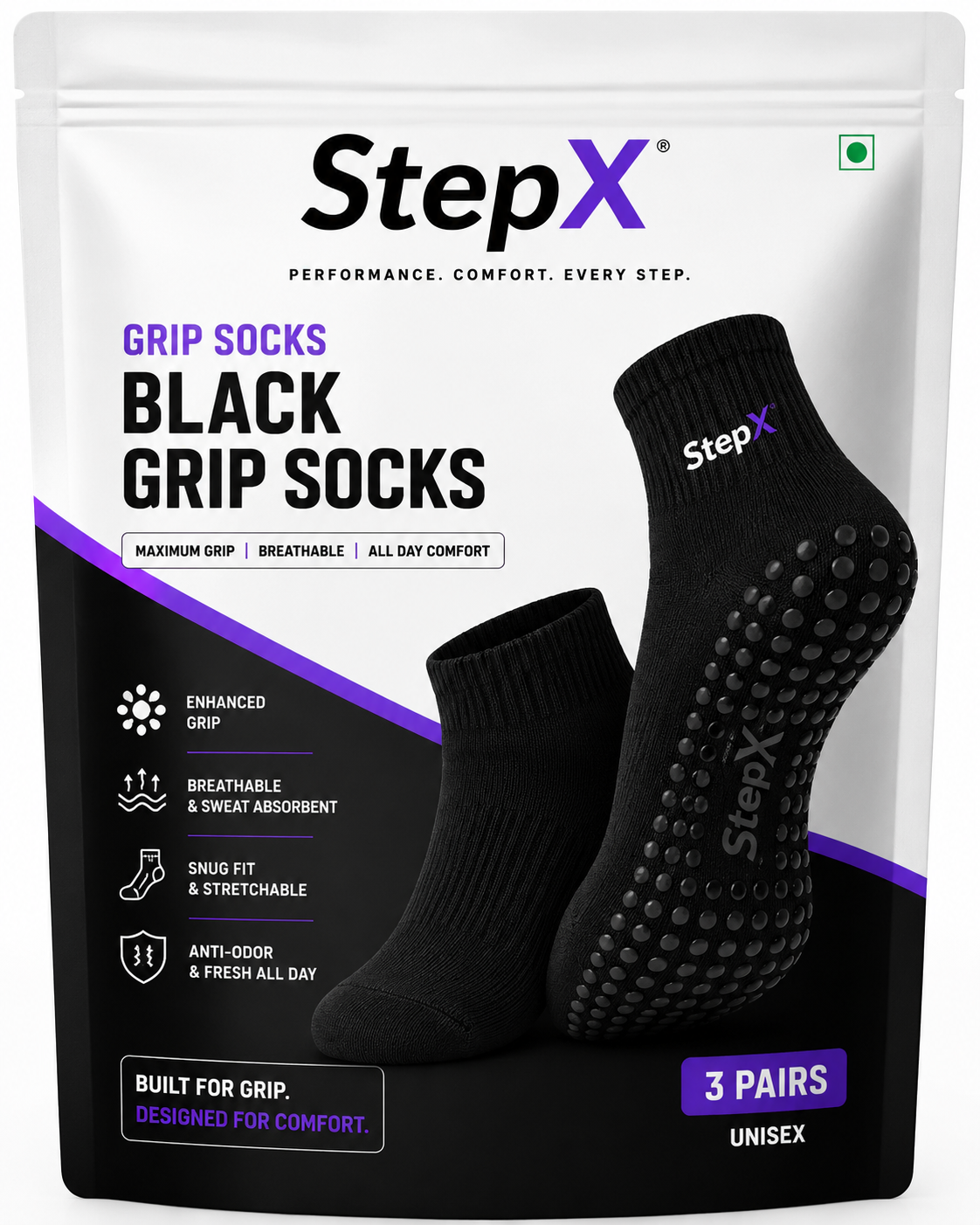 StepX Cloud Anti-Odor Grip Socks