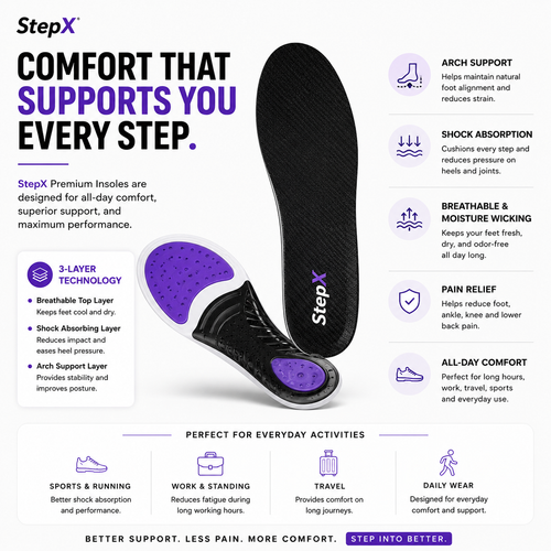 StepX Premium Super Soft Shoe Insoles