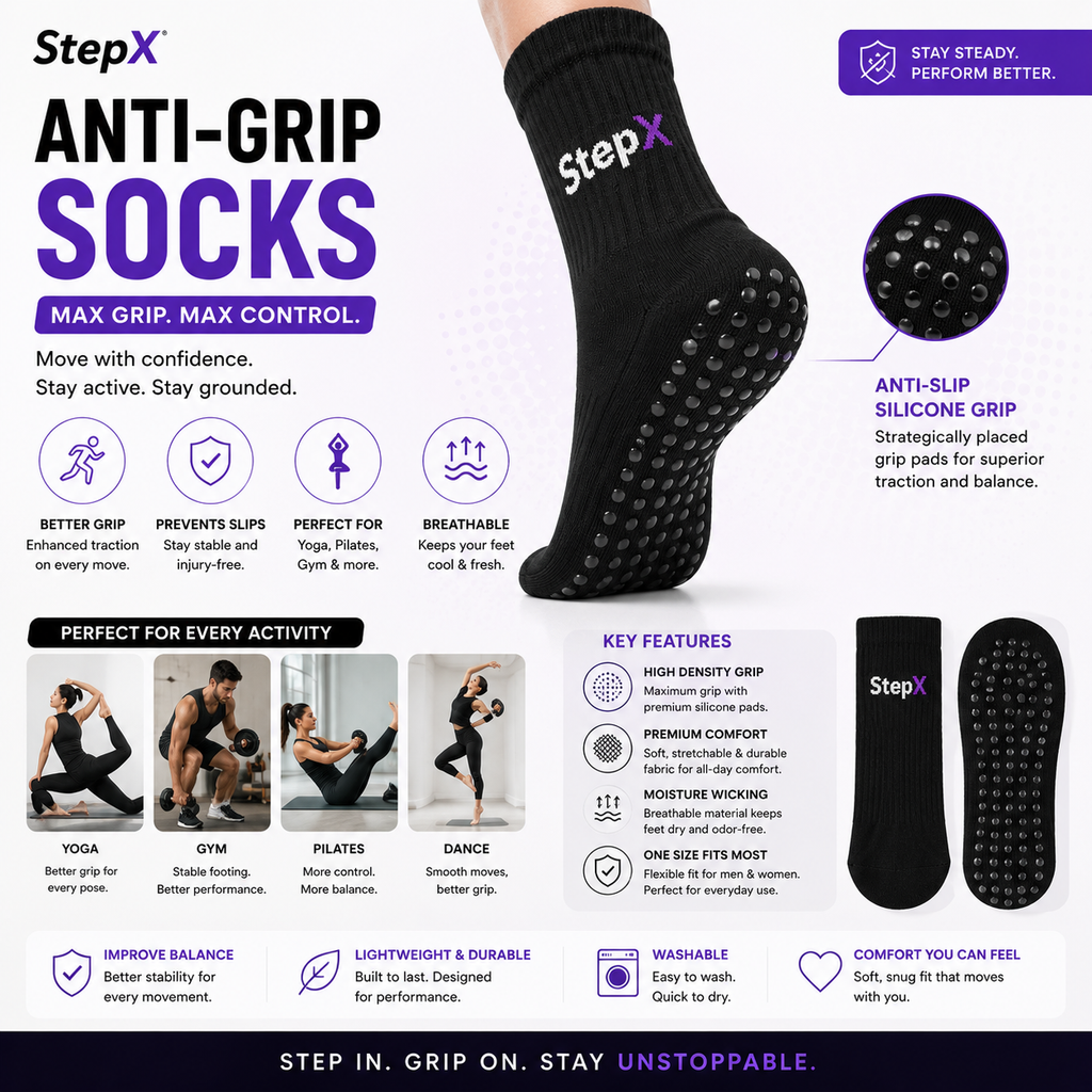 StepX Cloud Anti-Odor Grip Socks