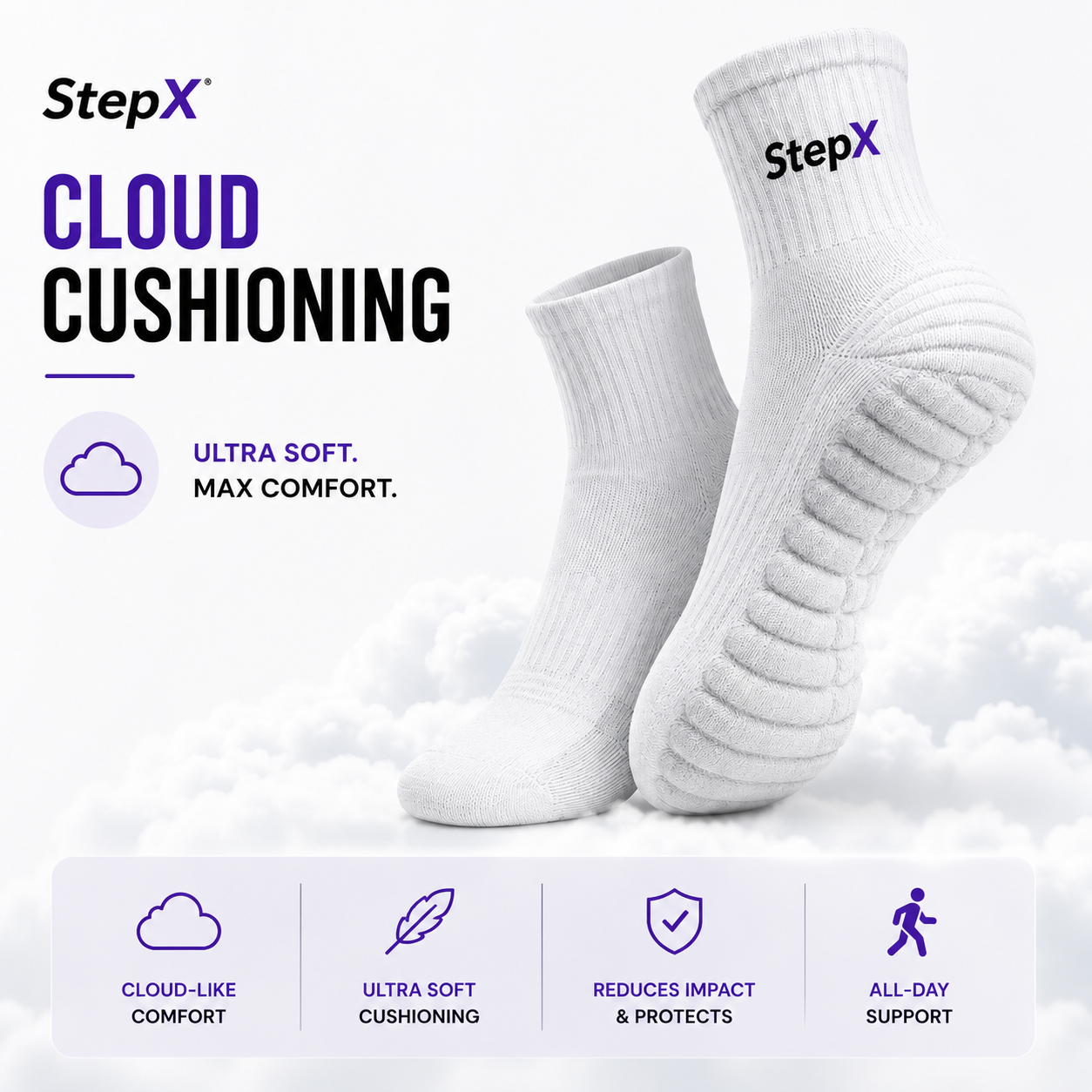 StepX Premium Walk on Clouds Socks
